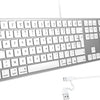 Clavier Filaire pour Mac, Câble de Clavier avec Double Port (Type C/USB), AZERTY Français pavé Numérique, Compatible avec Apple Mac Pro/Mini, MacBook Air/Neo, iMac Pro, Argent
