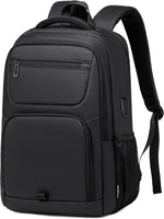 Sac à dos pour ordinateur portable de voyage pour hommes et femmes - 35 l - Noir - Avec port de charge USB - Étanque pour ordinateur portable de 15,6 po, tablette, ordinateur