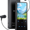 64Go Lecteur MP3 avec Bluetooth 5.3, Haut-Parleur intégré, Écran 2,4 Pouces Avec radio FM, enregistreur,Cadre central en métal,boutons tactiles, compatible avec les cartes mémoire jusqu'à 128 Go (noir)