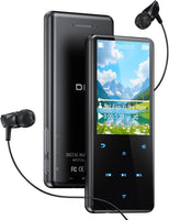 Lecteur MP3 64Go avec Bluetooth 5.3, Haut-Parleur intégré, Écran 2,4 Pouces Avec radio FM, enregistreur,Cadre central en métal,boutons tactiles, compatible avec les cartes mémoire jusqu'à 128 Go