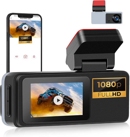 Dashcam Voiture Auto 1080P Full HD Ecran 2 Pouces Enregistrement en Boucle Vision Nocturne Grand Angle 170° WDR G-Sensor