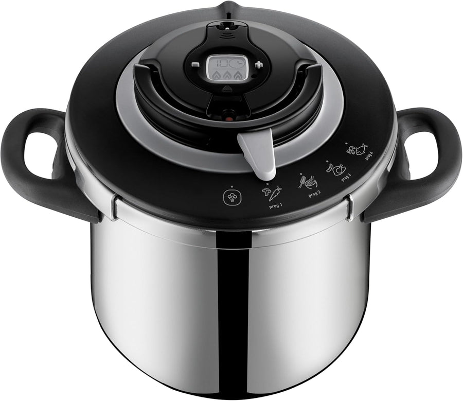 SEB Clipso+ CHEF 10L Cocotte-minute, 7-10 convives, Induction, 4programmes cuisson, Ouverture et fermeture du couvercle d'une seule main, P4551500