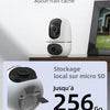 Caméra Surveillance WiFi Intérieure 1080P, 2-en-1 Double Objectif, Rotation 360, Vision Nocturne Couleur, Auto-Suivi, Audio Bidirectionnel
