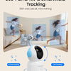 Caméra Surveillance 4K 8MP WiFi Intérieure, 2,4G/5GHz 360° IP Caméra Bébé, Détection de Personne/Animaux/Pleurs, Audio Bidirectionnel, Vision Nocturne, avec Carte Mémoire 64Go
