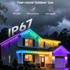 Éclairage Extérieur Permanent 30M Light RGBCW (2700K-6500K) Guirlande Lumineuse Intelligente pour les Fêtes de Jardin de Décoration de Noël et l'éclairage Quotidien IP67 Blanc