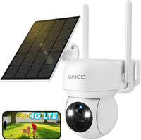 Camera Surveillance Extérieur sans Fil 4G LTE, 2K 3MP Caméra Solaire Sim sans WiFi, 355°/90° Vision Nocturne Couluer, Détection Humaine PIR, Audio Bidirectionnel, Surveillance Personnalisée, IP65