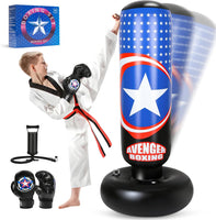 Sac de frappe pour enfants, sac de frappe gonflable de 167,6 cm avec gants