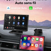 Écran CarPlay Voiture 9 Pouces  sans Fil avec Caméra de Recul HD Android Auto Apple CarPlay,Portable Autoradio,Écran Tactile IPS,Mirror Link,Bluetooth 5.3,Commande Vocale,Navigation GPS,AUX
