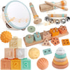 Set Instruments de Musique pour Enfants Jouets Montessori à Empiler pour Tout-Petits, Instrument de Percussion Jouet Musical en Bois