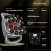 Pistolet de massage à 16 têtes, 100 niveaux et 9 modes Massage Gun Deep Tissue, avec lumière rouge pour soulager, batterie 2000 mAh, appareil de massage dorsal 30 kg de poussée