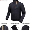 Veste Moto Homme Taille L Toutes Saisons avec CE Epaulettes Coudières Equipement pour Motocyclistes, Doublure Amovible,Coupe-Vent et Résistante au Froid