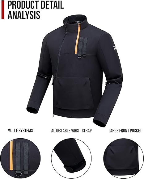 Veste Moto Homme Taille L Toutes Saisons avec CE Epaulettes Coudières Equipement pour Motocyclistes, Doublure Amovible,Coupe-Vent et Résistante au Froid