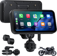 Écran Moto CarPlay 6 Pouces A622, CarPlay et Android Auto sans Fil, Écran Tactile Étanche IP67, TPMS, Double Bluetooth, GPS, Alimentation USB/ACC, Compatible avec Toutes Les Motos