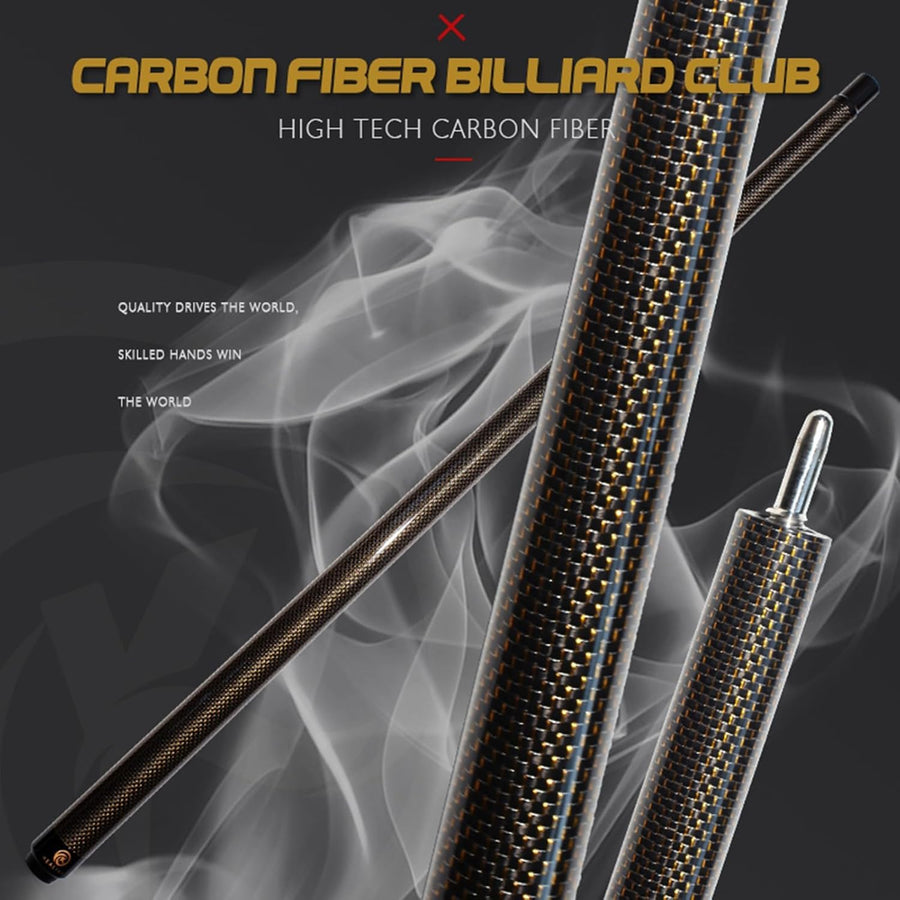 Queue de billard en fibre de carbone de 58 pouces, structure 1/2, connecteur à 3 dents, pointe de 12,4 mm, 540-567 g, convient pour les joueurs de billard professionnels