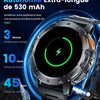 Montre Connectée Homme avec Appels Bluetooth/530 mAh, 1,43" HD AMOLED Smartwatch Homme avec 120+ Modes Sportifs/Moniteur de Fréquence Cardiaque/Sommeil/SpO2, IP68 Étanche Podomètre Android iOS