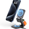Chargeur Induction 3en1 Tout en Aluminium Pliable Résistant Charge 5W Smartphone et Montre Connectée GRIS