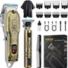 Kit tondeuse à cheveux et tondeuse à barbe, rechargeable par USB, avec 8 peignes guides et écran LED