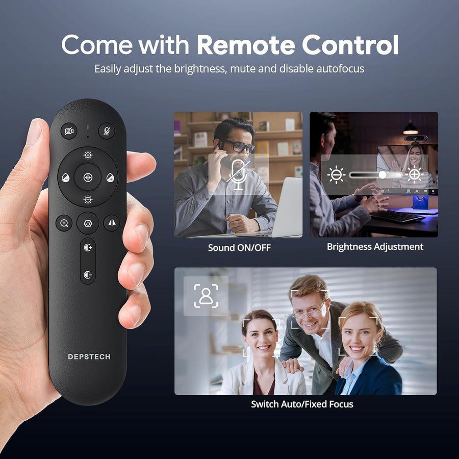 Webcam 4K, Webcam PC Ultra HD 1/2.55" 8MP Autofocus, Double Micro, Zoom 3X, Camera Streaming Idéale pour PC Mac Vidéo