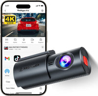 REDTIGER F11 Dashcam Voiture 4K, WiFi & Contrôle via App, Vision Nocturne, WDR, Mini Caméra Embarquée Discrète, Enregistrement en Boucle & Mode Stationnement 24H, Plug & Play, Sans Carte SD, Max 256Go