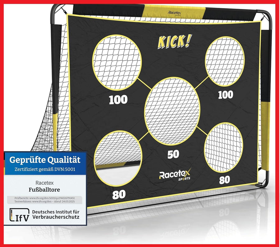 But de football 2 en 1 pour enfants avec mur de but - But de football pour le jardin - Robuste et stable grâce aux barres en fibre de verre - Rapide à monter - Léger et mobile