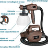 Pistolet à Peinture, 800W 1300ML Pistolet Peinture avec Récipient Amovible, 3 Buses et 3 Modes, Facile à Pulvériser et Nettoyer, Idéal pour Maison, Clôtures, Plafonds
