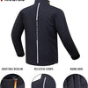 Veste Moto Homme Taille L Toutes Saisons avec CE Epaulettes Coudières Equipement pour Motocyclistes, Doublure Amovible,Coupe-Vent et Résistante au Froid