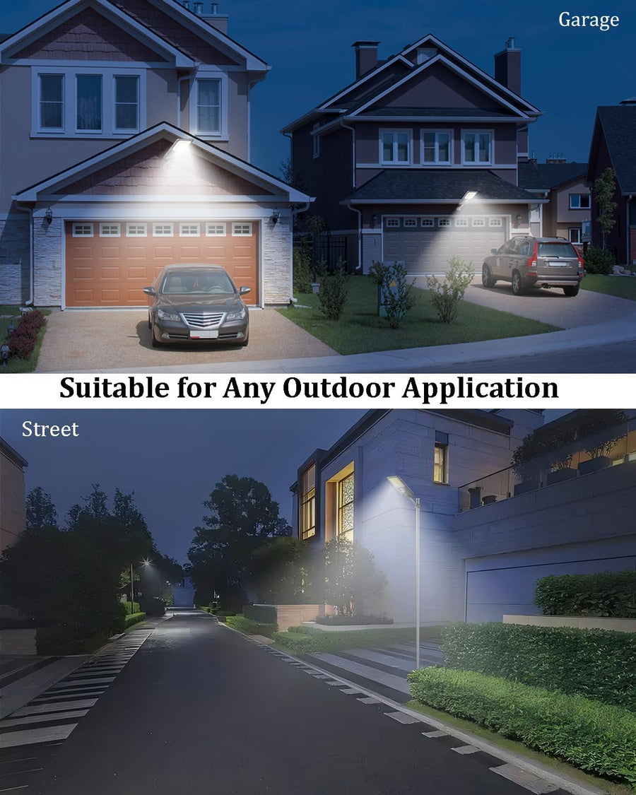 Lampadaire Solaire Exterieur, OLL 6500K Projecteur Led Extérieur Puissant, Spot Solaire avec Detecteur de Mouvement, IP67 Étanche Eclairage Lampes Solaires pour Garage, Jardins, Cour