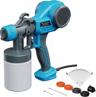 Pistolet a Peinture Electrique Ultra Léger avec 4 Buses & 3 Modèles pour Jardin, Hangars, Meubles