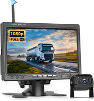 Kit de Caméra de Recul sans Fil IPS HD 7 Pouces avec Caméras, Caméra de Recul avec BSD Étanchéité IP68 Vision Nocturne Super Grand Angle pour 12V-36VV