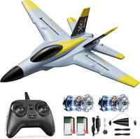 Avion radiocommandé sans balais à 4 canaux, gyroscope avancé, vol volant à 360°, avertissement de batterie faible, avion télécommandé avec 2 batteries