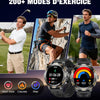 Montre Connectée Homme avec 800 mAh/Torche LED pour Android iOS, Écran 1,43'' AMOLED HD Smartwatch avec Appel Bluetooth/200+ Modes Sportifs, Moniteur de Fréquence Cardiaque/Sommeil, Étanche IP68