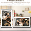 Cadre photo numérique WiFi de 15,6 pouces, cadre photo numérique intelligent, grande capacité de 32 Go, écran tactile HD IPS, rotation automatique, partagez des photos/vidéos instantanément