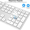 Clavier Filaire pour Mac, Câble de Clavier avec Double Port (Type C/USB), AZERTY Français pavé Numérique, Compatible avec Apple Mac Pro/Mini, MacBook Air/Neo, iMac Pro, Argent