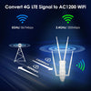 Répéteur WiFi Extérieur Puissant Wavlink AC1200-4G LTE Double Bande Haute Puissance avec Antenne Longue Portée et Slot Carte SIM - Amplificateur Outdoor PoE pour Couverture Étendue