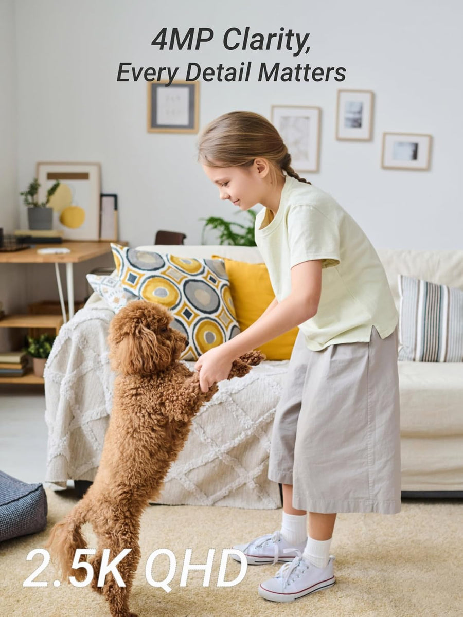 Lot de x2 Ctronics Caméra WiFi Intérieure 2.5K 4MP, WiFi 2.4/5GHz, PC & Smartphone, PTZ 355°/120°, 8 Positions Préréglées, Suivi Intelligent, Vision Nocturne Couleur, Audio Bidirectionnel