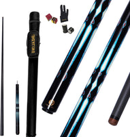 Queue de Billard Professionnel en Fibre de Carbone 145 cm, tête de 10,5 mm, 3/4 de Petite tête