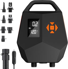 Pompe électrique pour SUP 20PSI - Pompe à double moteur pour planche de paddle gonflable avec arrêt automatique, adaptateur 12V pour voiture, pour paddle boards, kayaks et bateaux - Pompe portable