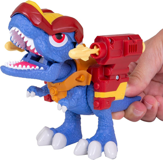 Jouet DINOBYTES Cannon Figurine Action Dinosaure Articulé avec Casque et Fonction de Combat