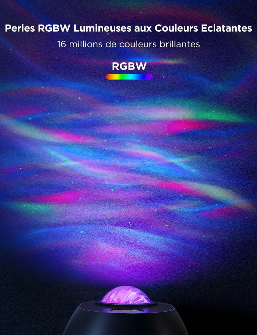 Projecteur Ciel Etoilé LED RGBW Galaxie avec 52 Scènes 18 Bruits Blancs Lumière Etoiles Plafond Alexa Matter Compatible Timer Veilleuse Enfant