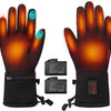 Gants Chauffants Fins Homme Femme, 2200mAh, LED, Tactile Hiver Gants fins batterie 7,4V, 3 niveaux 40–65°C LED, chauffe 5 doigts + paume + dos, tactile pour ski, vélo, moto, randonnée