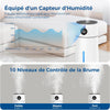 Humidificateur d'Air, 8L Top Fill Humidificateur d'air Chambre Avec Télécommande, Minuterie, Contrôle Intelligent de l'Humidité, Veilleuse, 80H