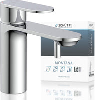 Robinet de lavabo de salle de bain avec bonde de vide, mitigeur monocommande pour salle de bain avec bouchon pop-up, mitigeur lavabo chromé