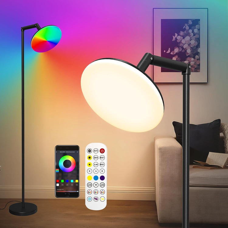 Lampadaire LED 15W RGB Intensité Dimmable 1.70m Orientable Télécommande