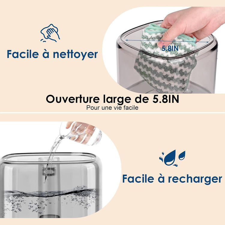 Humidificateur Air Grand Réservoir 5L 28dB Silencieux Arrêt Automatique sans BPA