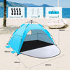 Tente de plage instantanée automatique Quick Up avec véranda extensible 3, protection UV 50+ contre le vent pour la plage, la famille, le jardin, le camping - Bleu