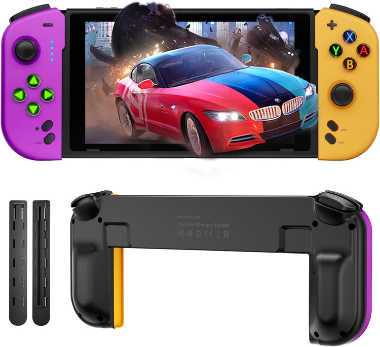 Manette Switch Poignée Étendu Joy-Cons Sans Fil Contrôleur Manette L/R VIOLET/JAUNE