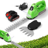 Sécateur à gazon et à arbustes sans fil 2 en 1 21 V avec tondeuse à arbustes de 19 cm, lame à gazon 10 cm, 25 000 tr/min, 2 batteries 1,5 Ah, chargeur, autonomie env. 60 min, pour jardin et pelouse