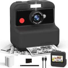 Appareil Photo Instantané Enfants, 3,0 Pouces Appareil Photo Numérique Enfant, 48MP/2,5K UHD Appareil Photo Enfant avec Carte 32GB NOIR