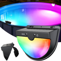 Lumiere Piscine Hors Sol Solaire, Lampe Piscine LED Etanche à RGB Couleur Changeant, 2025 Amélioré Eclairage Piscine avec 10 Modes de Lumière, LED Piscines Sans Fil