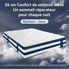 Matelas 120x200, 26 cm Hybride à Ressorts Ensachés et Mémoire de Forme Soutien Mi-Ferme, Confort Rafraîchissant, Isolation des Mouvements, Tissu 3D Respirant, Bords Renforcés, Matelas en Boîte